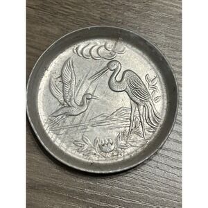 Stanley Home Vintage Aluminum Coasters Set 10 Mostly Geese Design Good Vtg Cond!